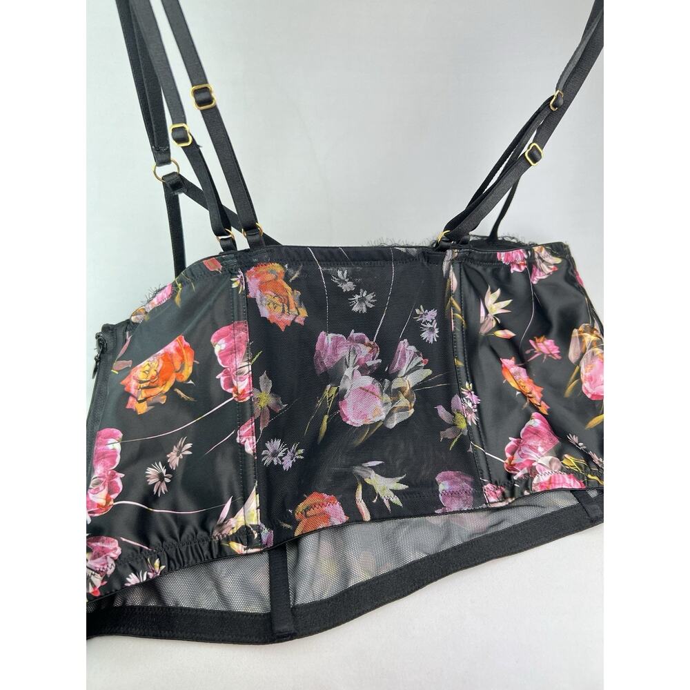 VS Very Sexy Floral Lace Satin Strappy Bustier Top 38D NWT Victorias Secret - Picture 8 of 8